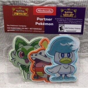 POKEMON SCARLET & VIOLET EMBROIDERED PATCH STICKERS PARTNER POKEMON PROMO